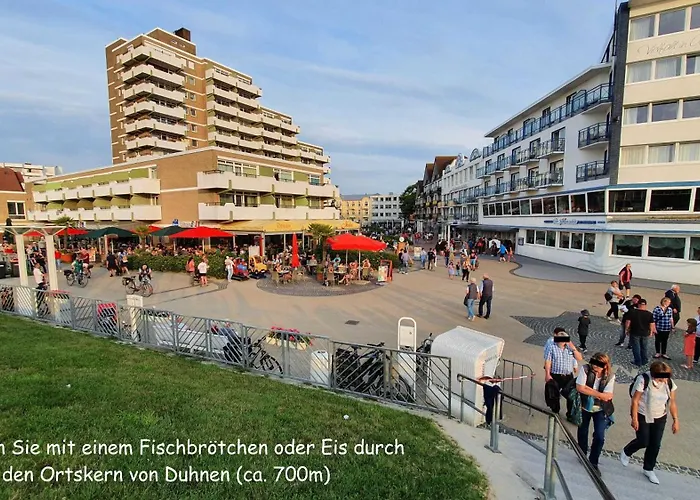 Apartment 103 im Haus Seehütte direkt am Strand in Cuxhaven Duhnen mit Seesicht in der Ferne